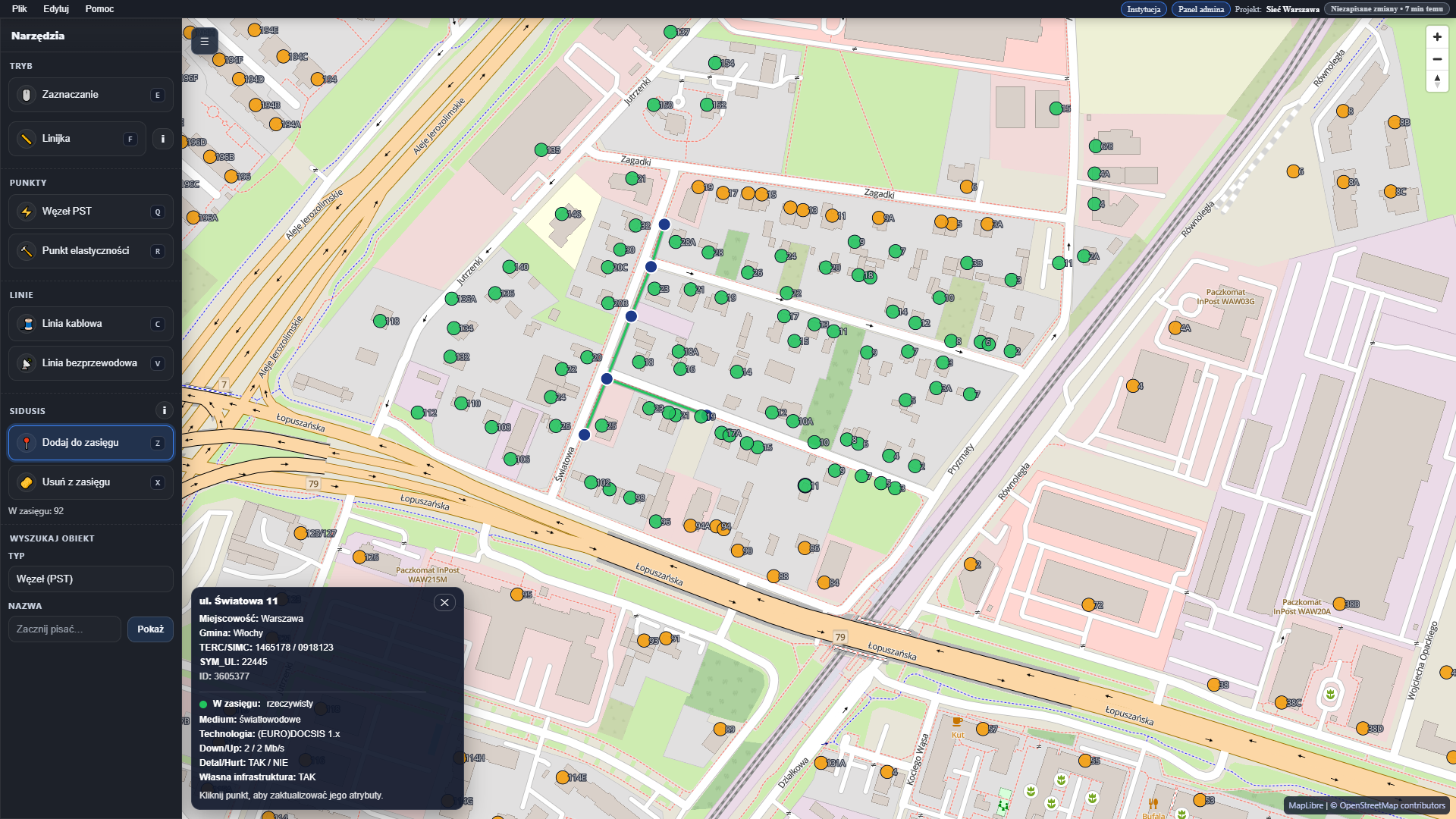 Widok modułu raportowania SIDUSIS